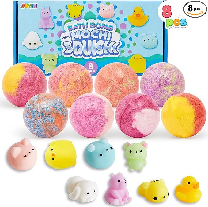 8 Pack Bubble Bath Bombs for Kids with Mochi Squishy Toy, Surprise Toy Inside, Natural Essential ... | Amazon (US)
