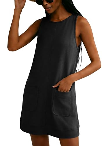 Womens Summer Athletic Workout Mini Dress Casual Backless Overall Sleeveless Jumper A-Line Sundre... | Amazon (US)