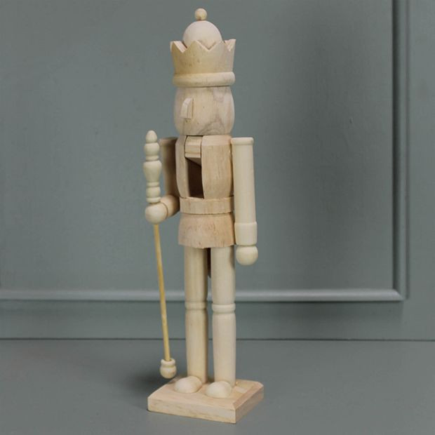 Natural Unfinished Wooden Nutcracker | Antique Farm House