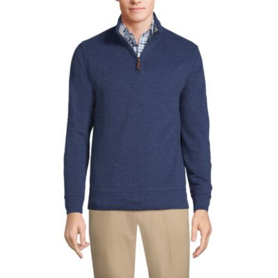 Lands' End Men's Bedford Rib Quarter Zip Sweater - Macy's | Macy's