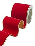 May Arts Red 4 Inch Velvet Ribbon with Gold Backing, 10 yd | Amazon (US)