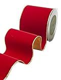 May Arts Red 4 Inch Velvet Ribbon with Gold Backing, 10 yd | Amazon (US)