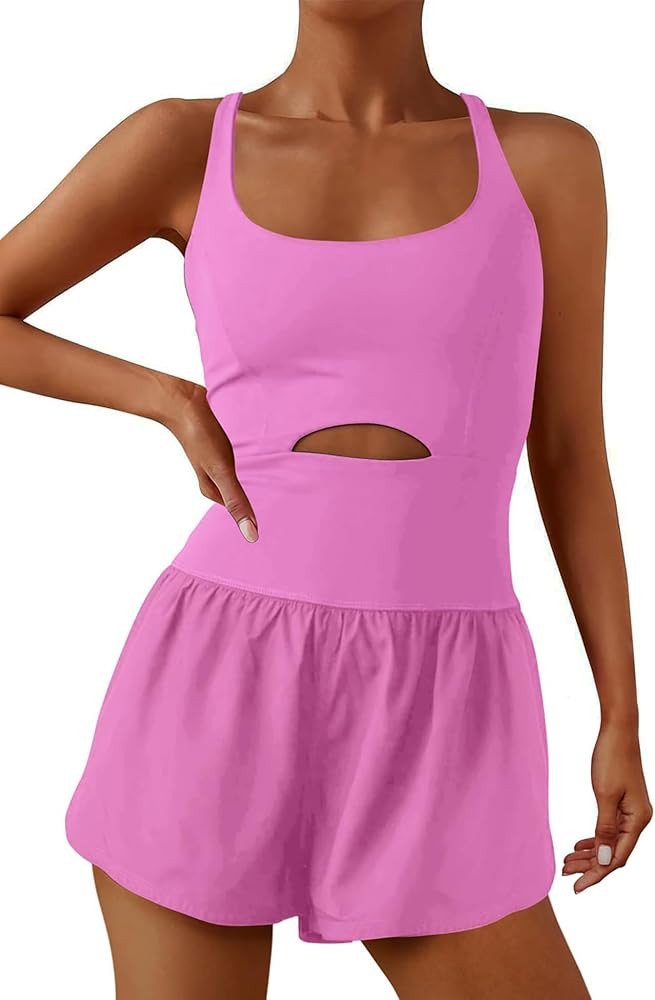 ReachMe Womens Running Onesie Workout Rompers Athletic Romper One Piece Outfits Exercise Jumpsuit... | Amazon (US)