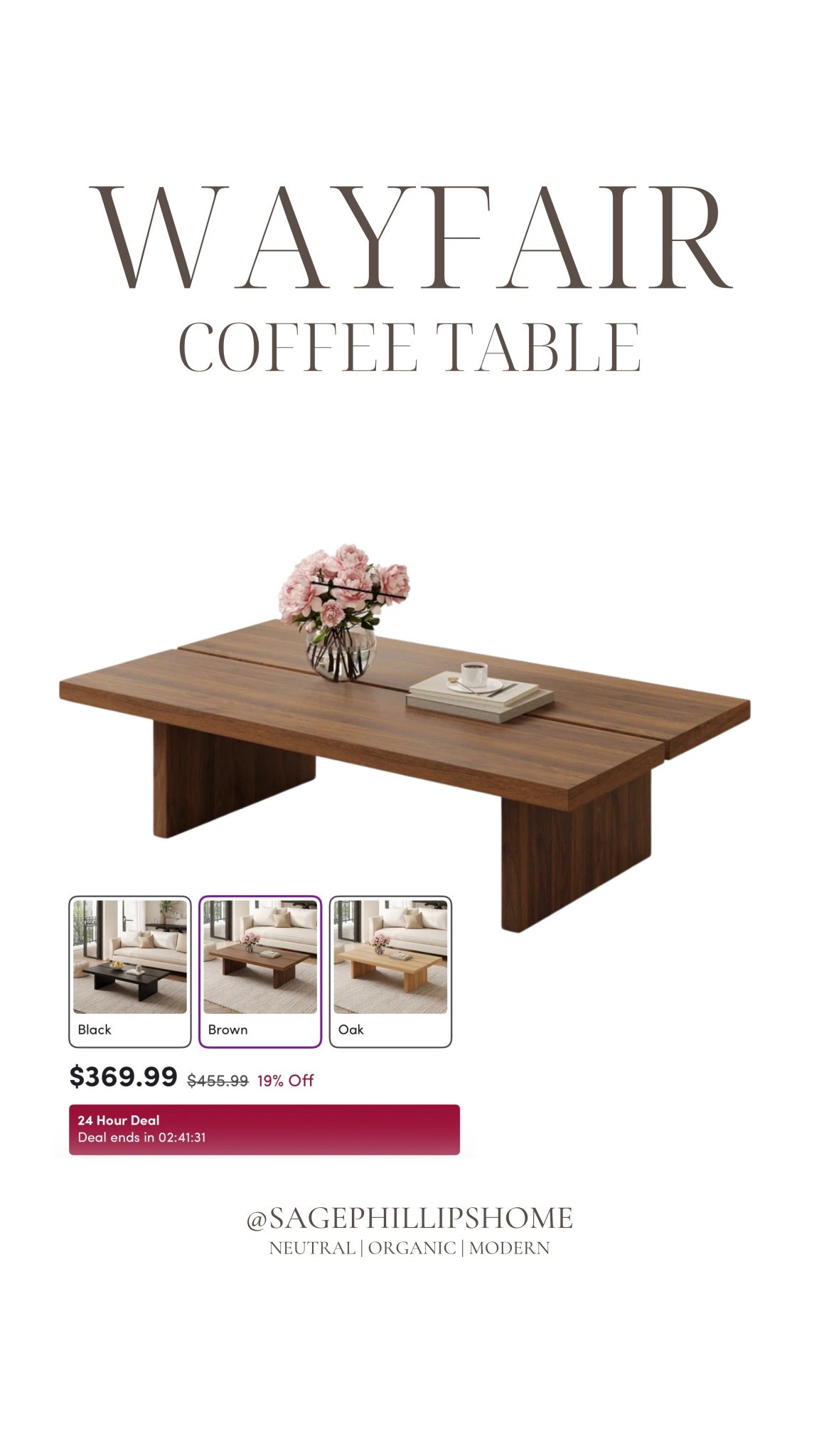 Okay this one immediately reminded me of the coffee table I DIY’d a few years ago 🤎

Same low profile, chunky shape, and that warm wood tone I’m always drawn to… I’ve always loved this style so seeing one already done like this is so good

It’s simple but still makes such a statement and really grounds a space without feeling heavy

Love the style, the colour, everything about it honestly

@Wayfair #wayfaircanada

#LTKsale #LTKhome #LTKcanada