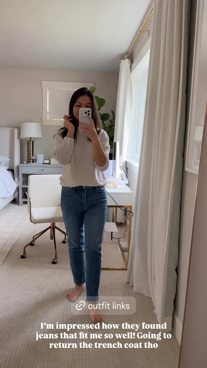 Petite high rise straight jeans and navy trench coat from Stitch Fix!

#LTKPetite #LTKootd #LTKSeasonal