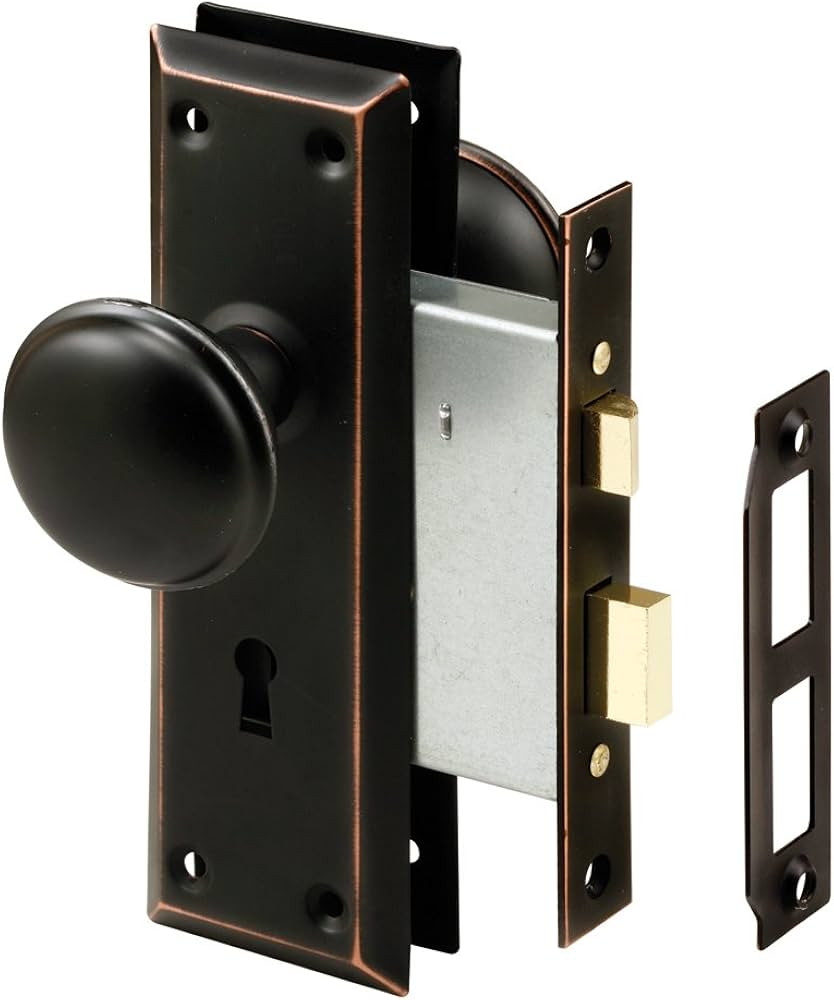 Prime-Line E 2495 Mortise Keyed Lock Set with Classic Bronze Knob – Perfect for Replacing Broke... | Amazon (US)