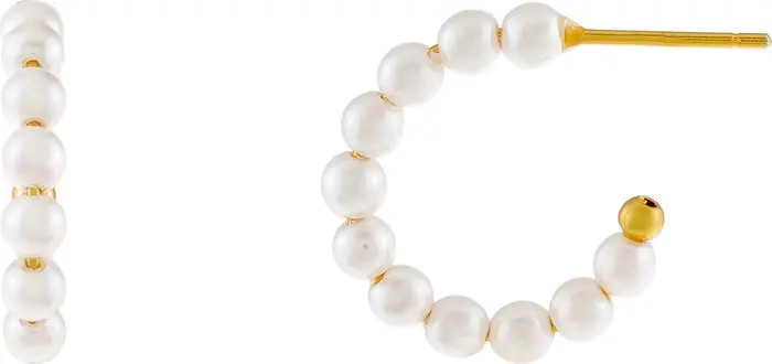 Adina's Jewels Imitation Pearl Hoop Earrings | Nordstrom | Nordstrom