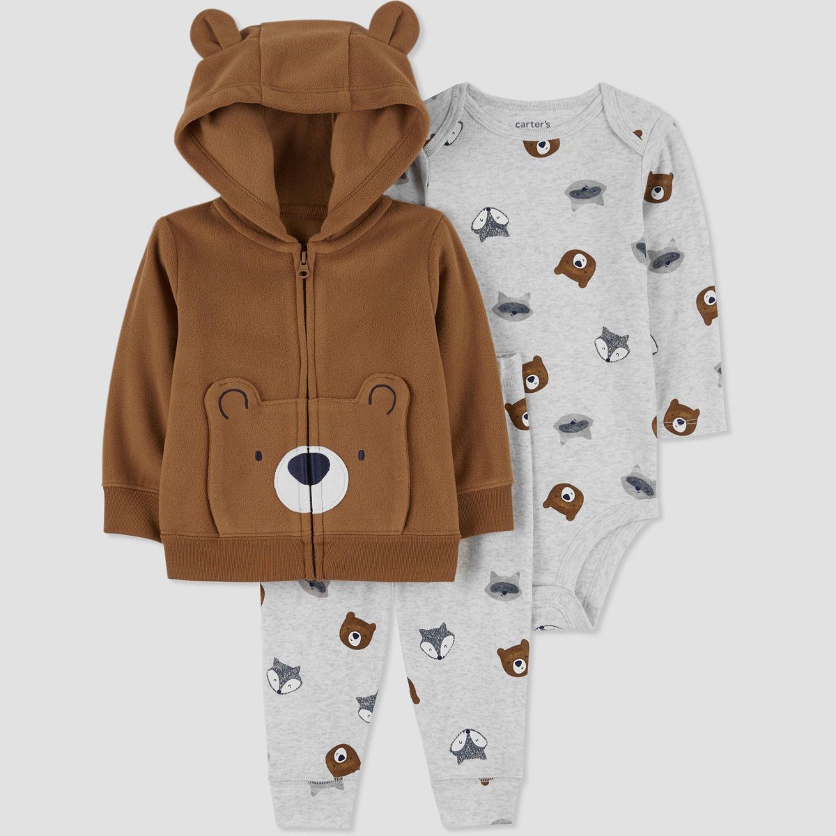 Carter's Just One You® Baby Boys' Bear Cardigan & Bodysuit Set - Brown | Target