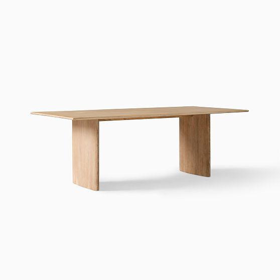 Anton Solid Wood 86"" Dining Table, Cerused White | West Elm (US)