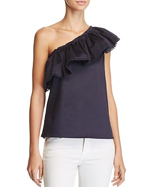 Aqua Ruffle One Shoulder Top | Bloomingdale's (US)