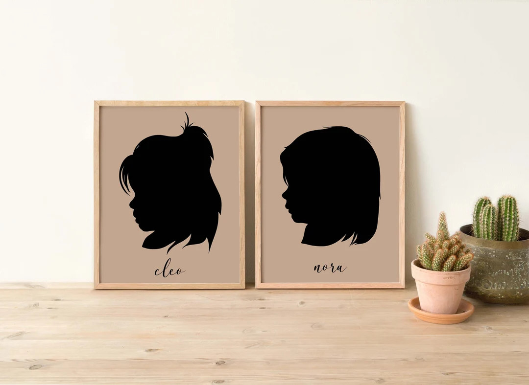 Custom Silhouette Portrait Personalized Digital Portrait - Etsy | Etsy (US)