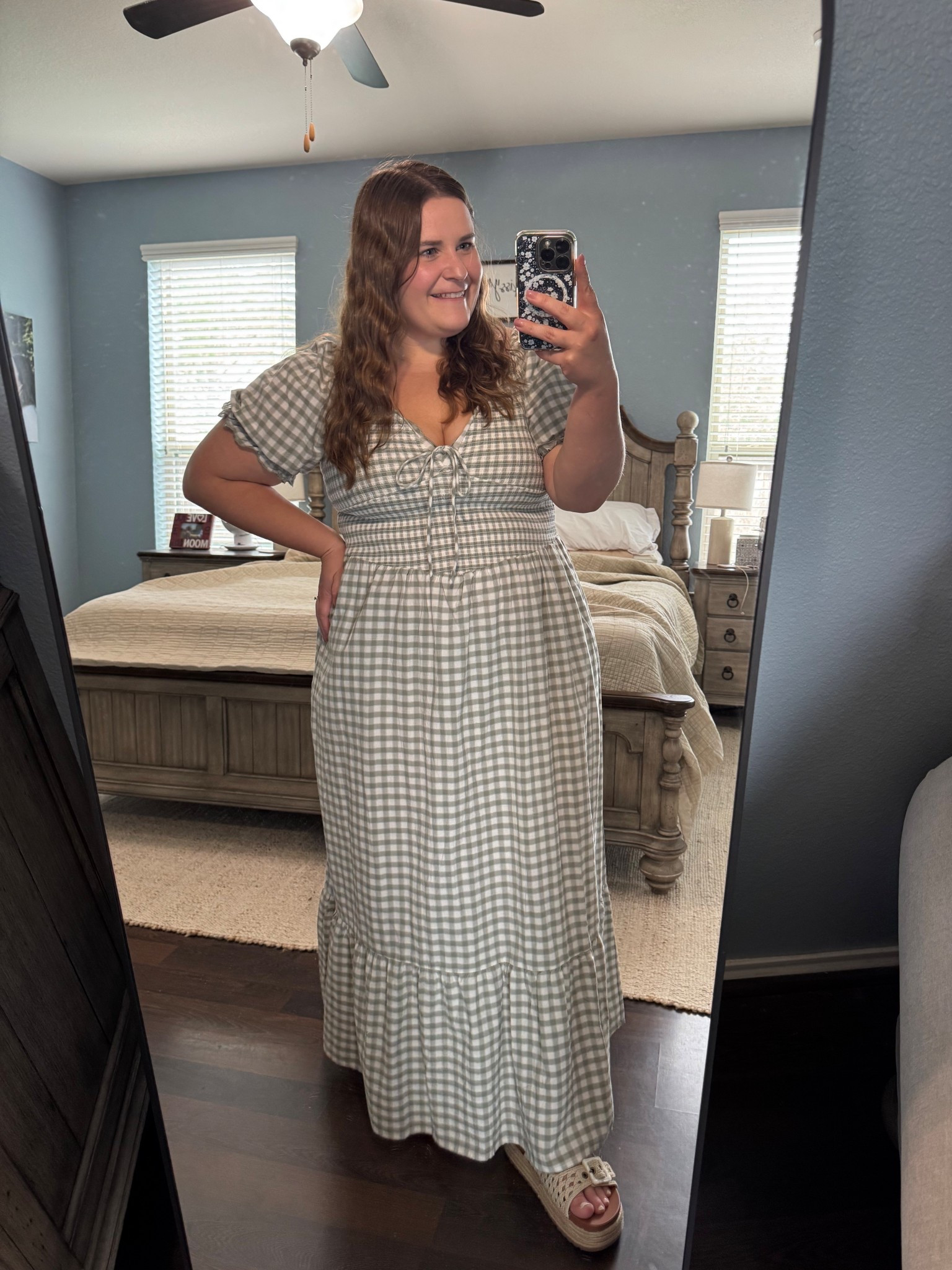 This is THE DRESS for spring. It’s a green gingham pattern from Target. I’m 5’1 and a size 16 wearing an xl and it’s perfect. So slimming☺️ 

#LTKMidsize #LTKootd #LTKPlusSize