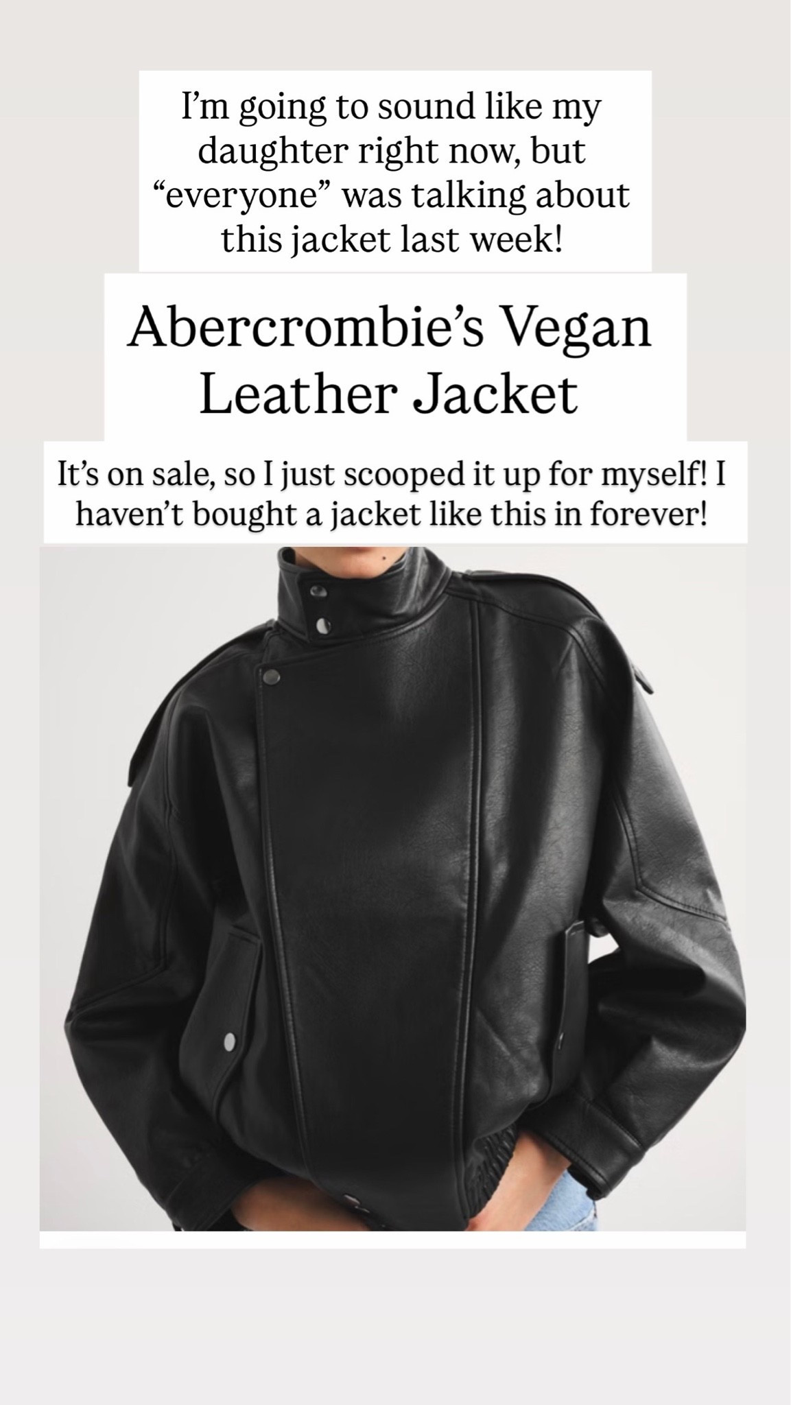 Vegan Leather Bomber Jacket @abercrombie

#LTKootd