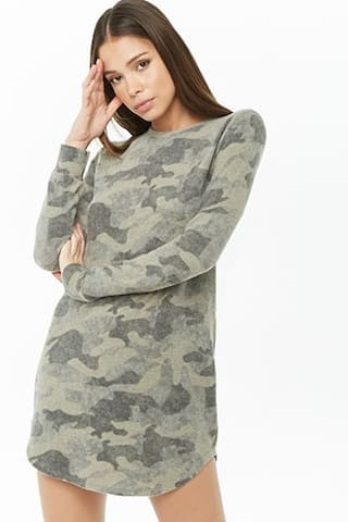 Camo Brushed Knit Mini Dress | Forever 21 (US)