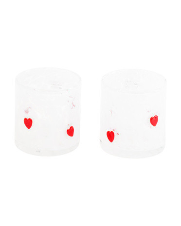 Set Of 2 Confetti Heart Glasses | Marshalls