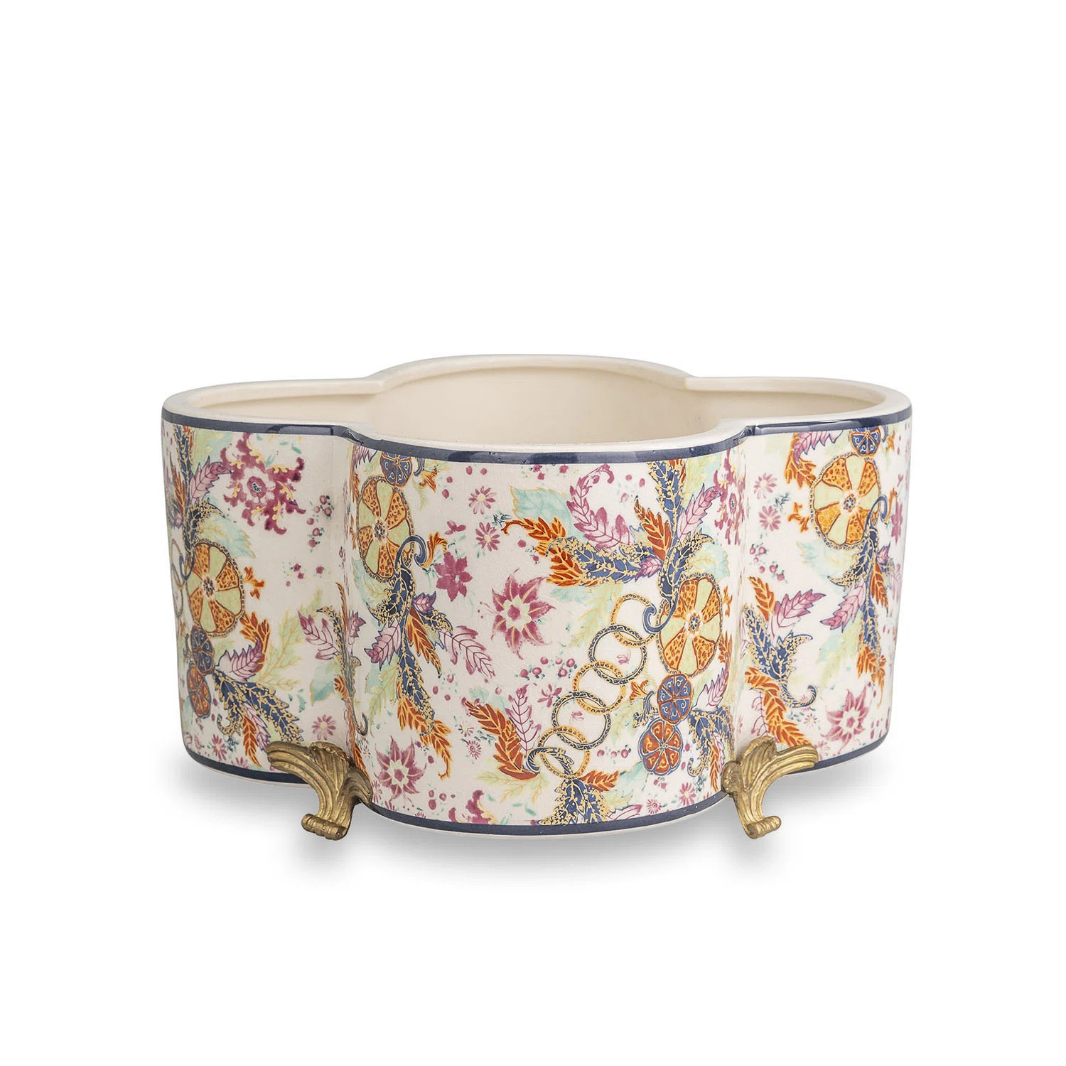 Tobacco Leaf Quatrefoil Planter | Perigold