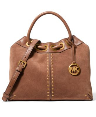 Michael Michael Kors Astor Top Handle Large Tote Handbag - Luggage | Macy's