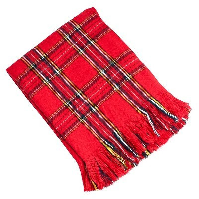 Red Plaid Design Throw (50"X60"): Saro Lifestyle, Acrylic & Polyester, Hand Wash, Tumble Dry, All Ages | Target