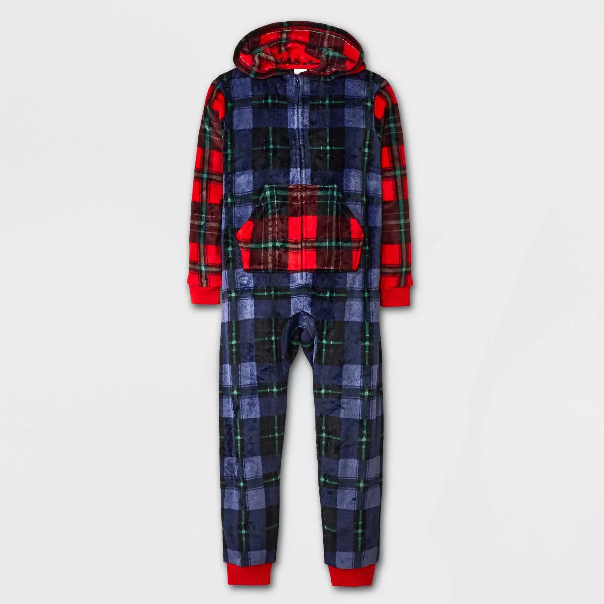 Kids' Christmas Plaid Union Suit - Cat & Jack™ Red/Blue | Target