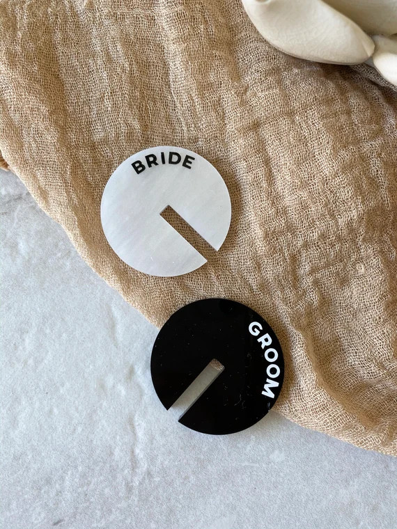 Bride & Groom Drink Tags - Acrylic Drink Tags  - Wedding Place Cards - Place Cards | Etsy (US)