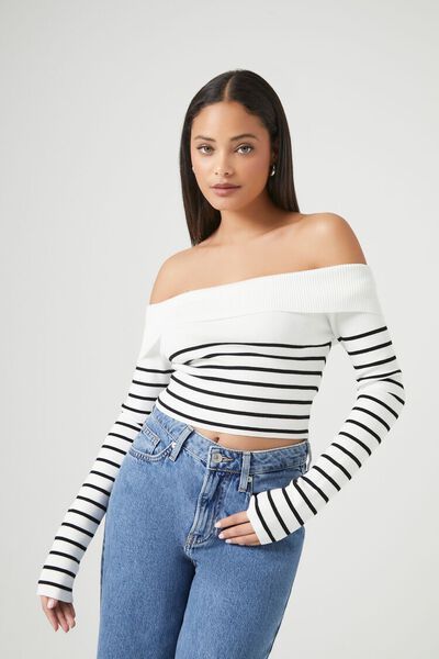 Striped Off-the-Shoulder Sweater | Forever 21 (US)