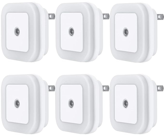 Uigos LED Night Light Lamp with Smart Sensor Dusk to Dawn Sensor, Daylight White, 0.5W Plug-in, 6... | Amazon (US)