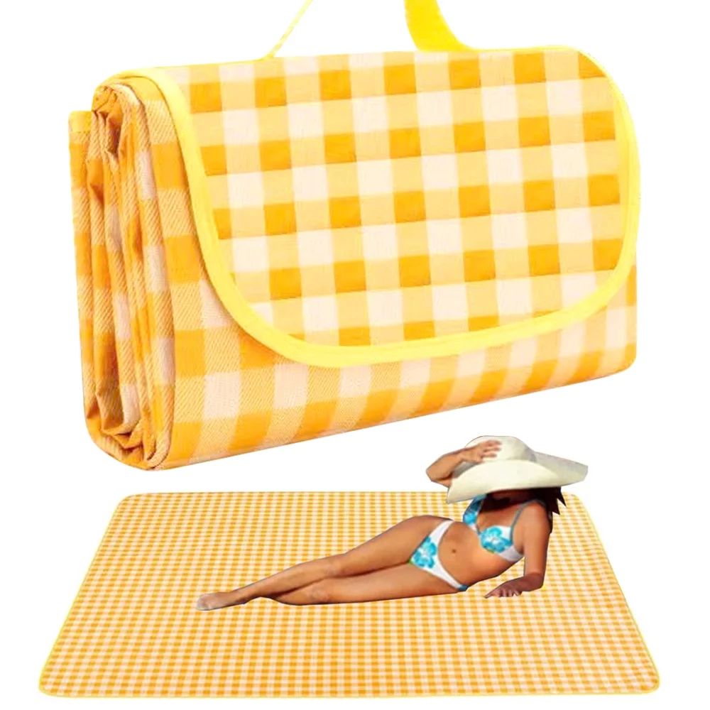 Maraawa Picnic Blanket Handy Mat Tote Waterproof Sandproof Padding Portable Plaid Blanket for Law... | Walmart (US)