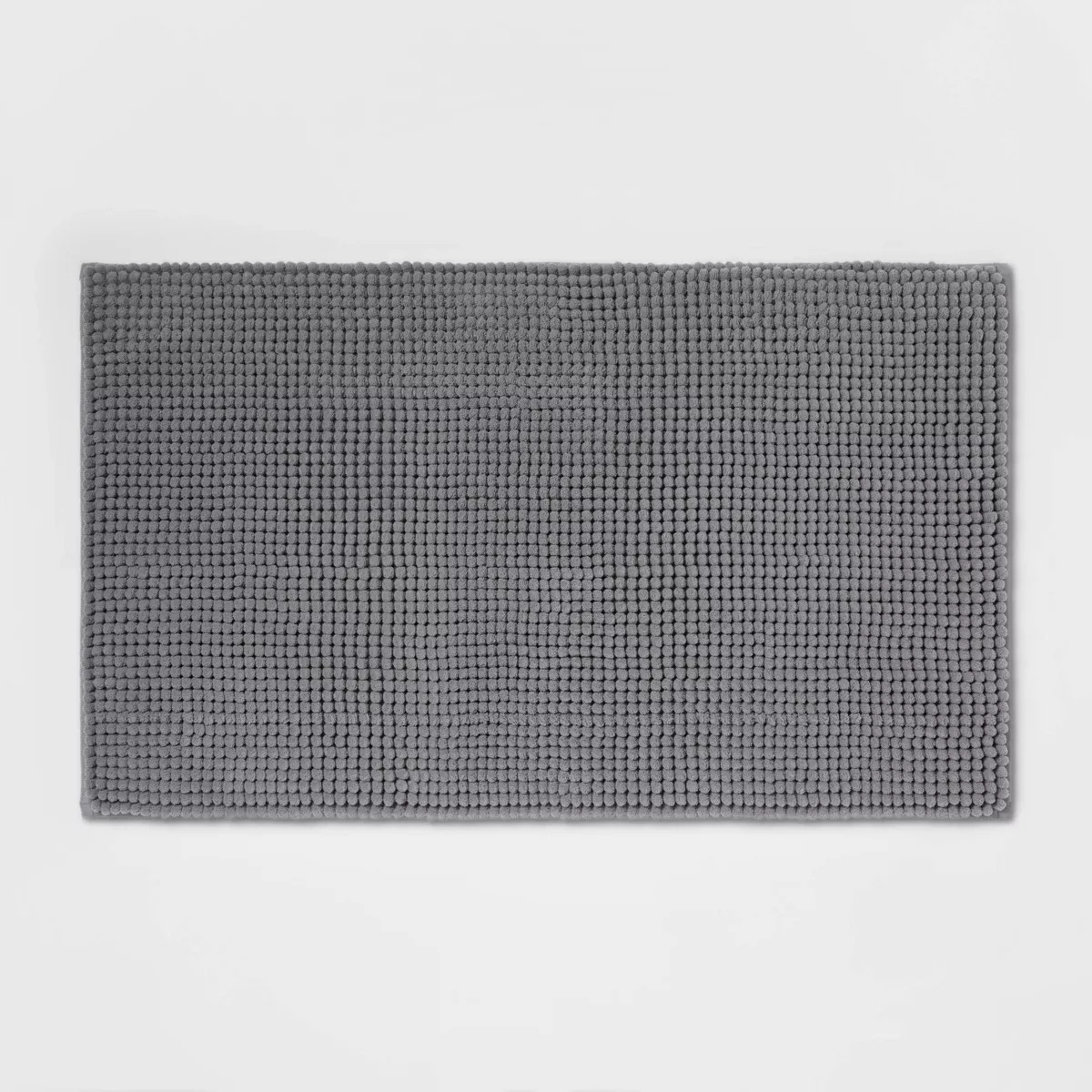 20"x34" Low Chenille Memory Foam Bath Rug Dark Gray - Threshold\u2122: Recycled Polyester, Machin... | Target