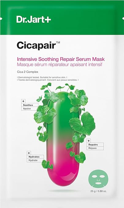 Dr.Jart+ Cicapair Sensitive Skin Serum Korean Face Mask for Redness with Centella Asiatica | Shee... | Amazon (US)