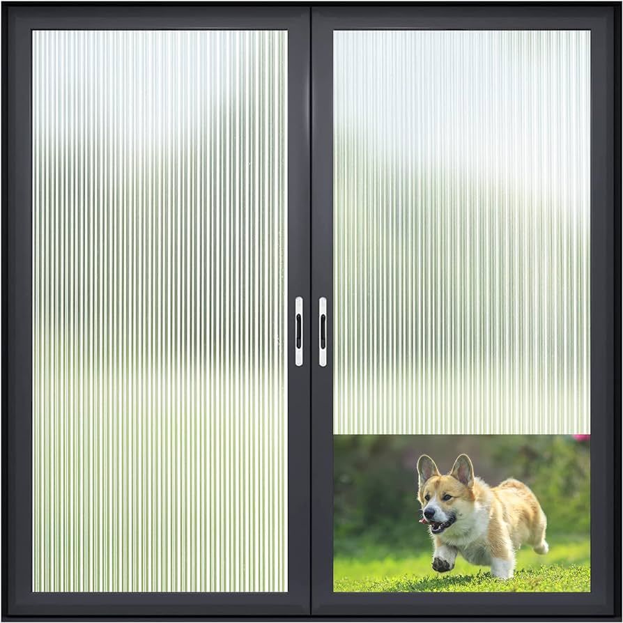 Coavas Window Privacy Film Reeded Glass Window Film Translucent Privacy Film for Window Non Adhes... | Amazon (US)