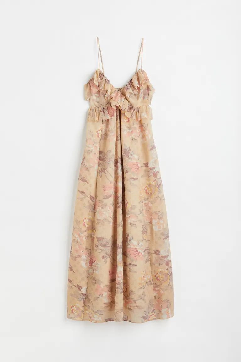 Flounce-trimmed Crêped Dress | H&M (US + CA)