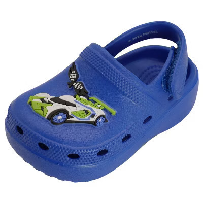 Hot Wheels Toddler Boys' Clogs with Adjustable Strap - Royal Blue, Size 9 | Target