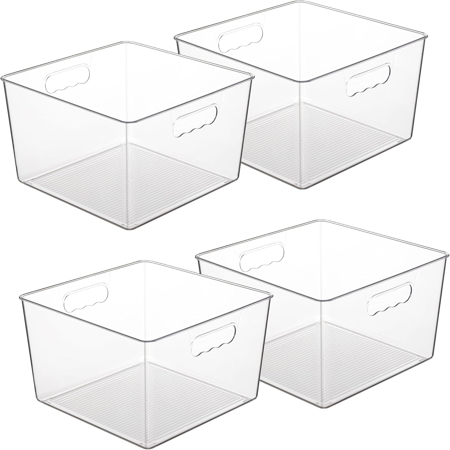 Vtopmart 4 Pack Extra Large Clear Storage Bins, 11x11 Cube Organizer | Amazon (US)