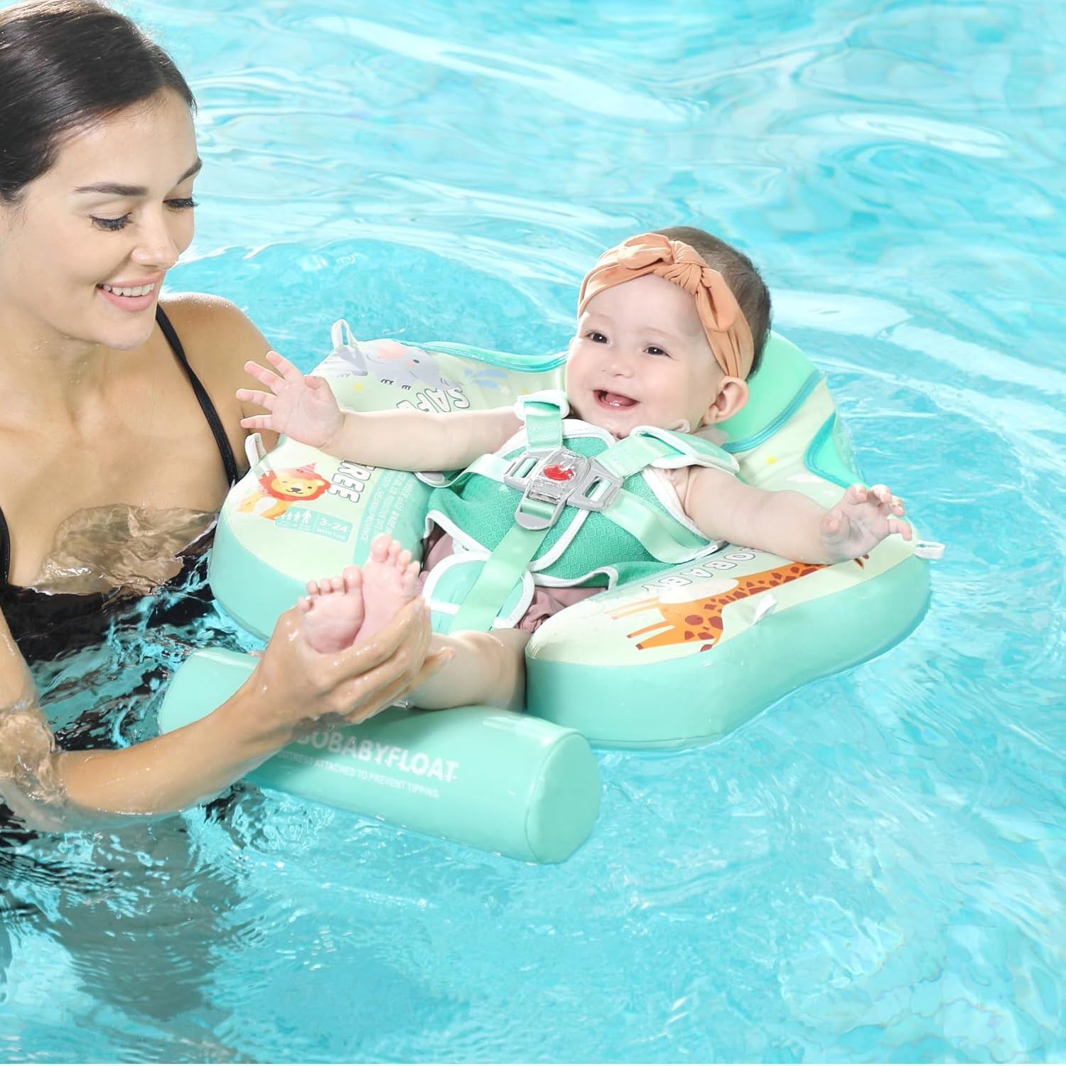 Mambobaby Newest Non Inflatable Baby Float Size Improved Add Tail Avoid Flip Over Swim Trainer So... | Amazon (US)