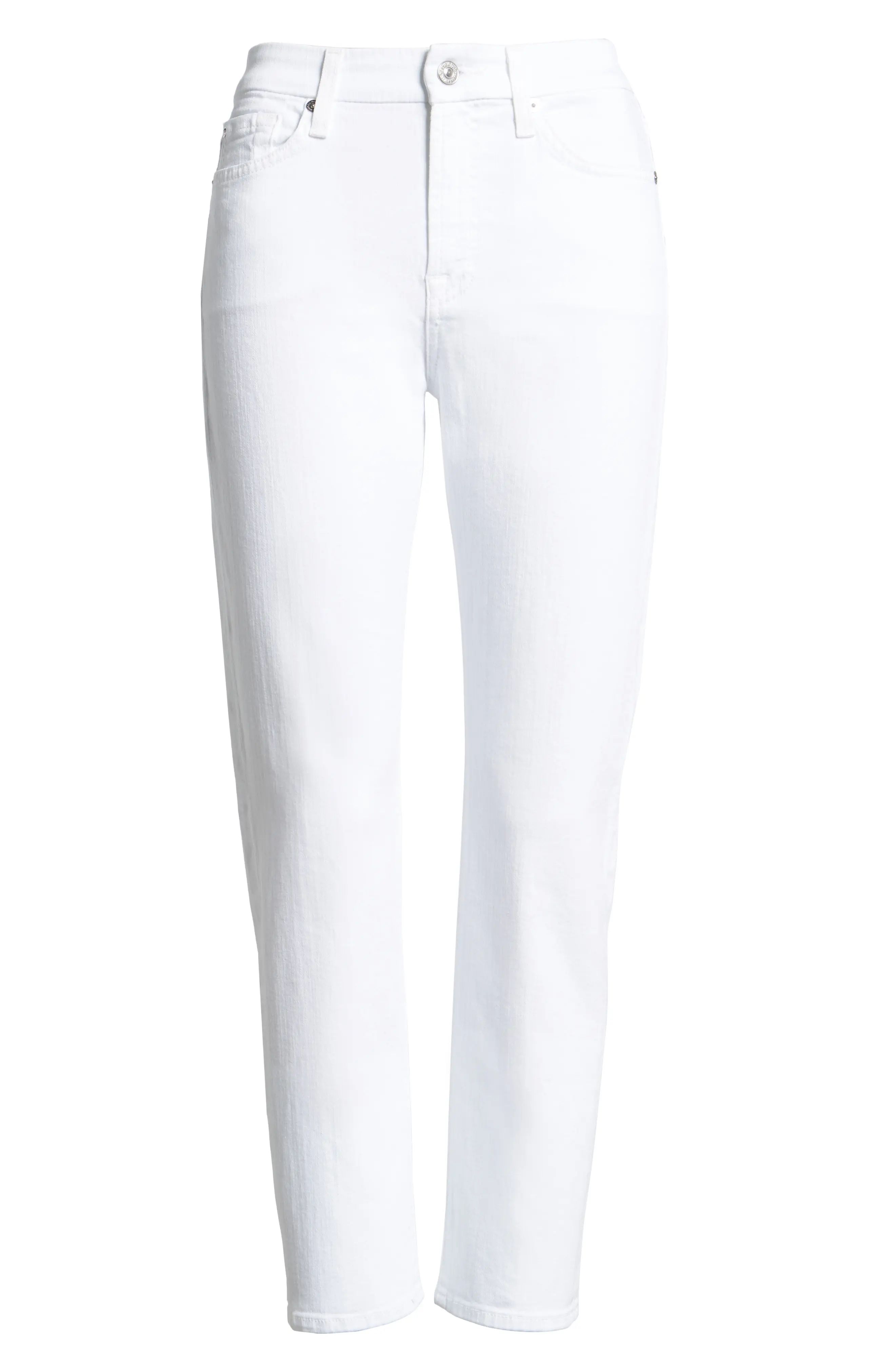 Women's 7 For All Mankind 'Kimmie' Crop Skinny Jeans, Size 33 - White | Nordstrom