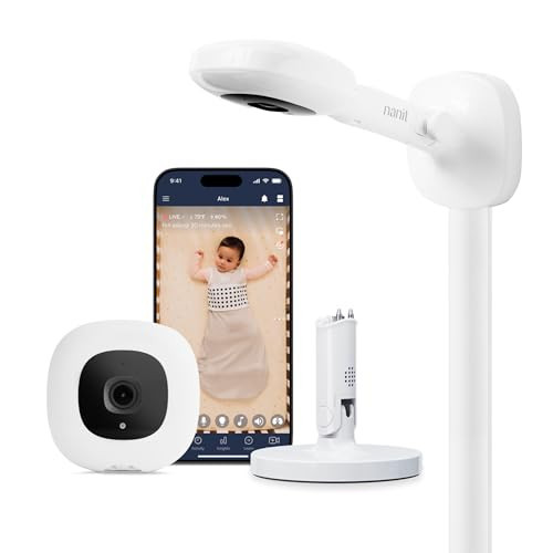 Nanit Pro Smart Baby Monitor with Flex Stand and Wall Mount - 1080p HD Video, Sleep Tracking, 2-Way Audio, Sound/Motion/Cry Notifications, Night Vision - for Home & Travel | Amazon (US)