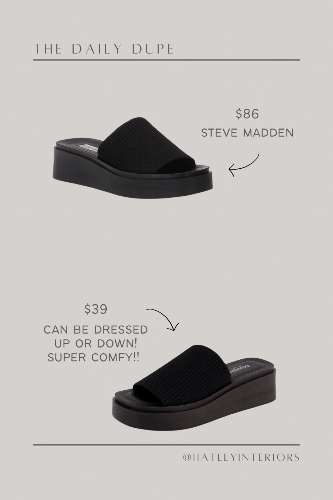 steve madden platform sandals dupe !!

black sandals, spring sandals, summer sandals, platform slides, comfy sandals 

#LTKunder50 #LTKstyletip #LTKshoecrush