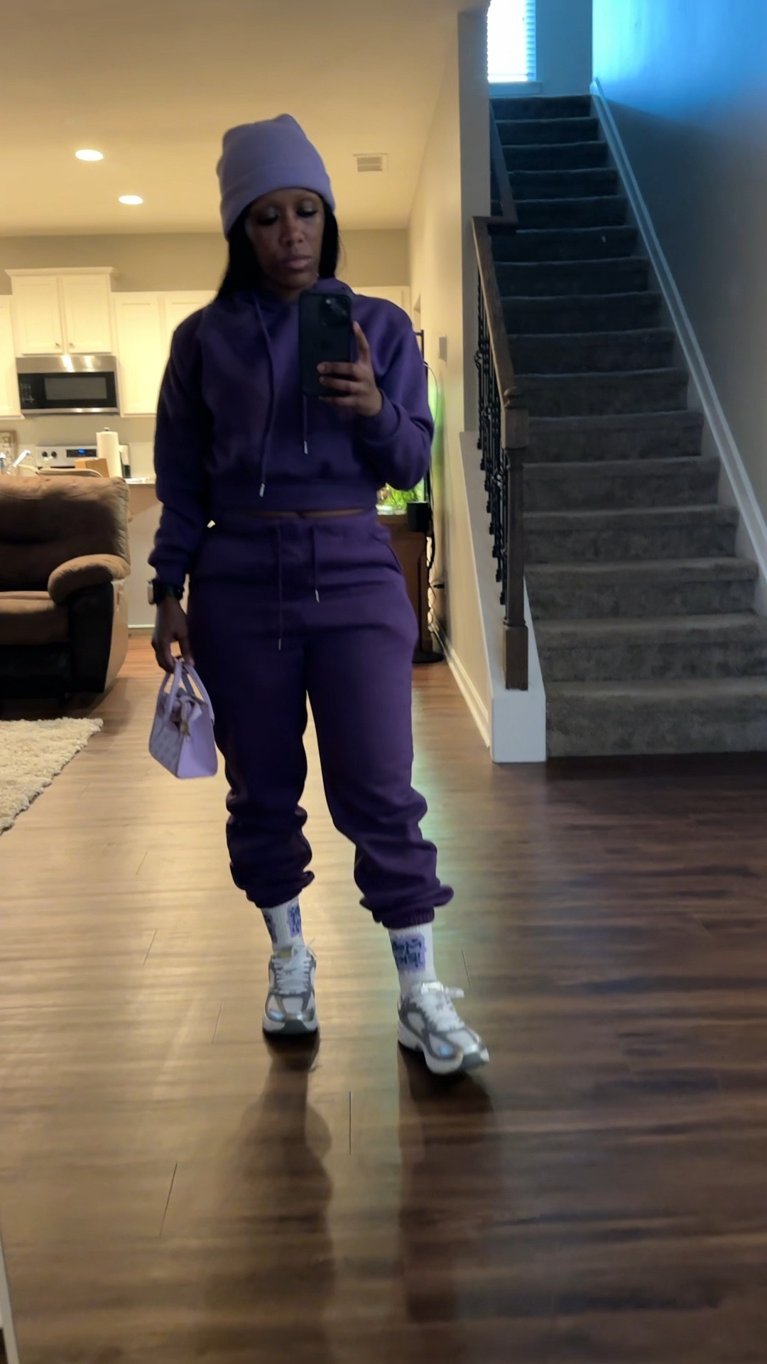 It’s sweatsuit season! I’m loving this bold purple cropped hoodie and matching sweatpants. I added a lavender beanie and crossbody bag for a monochromatic look. I styled this set with the Avia 5000 sneakers

#LTKFindsUnder50 #LTKShoeCrush #LTKStyleTip