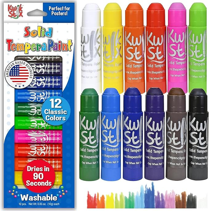 Kwik Stix Solid Tempera Paint Sticks, 12 Colors, Washable Paint Sticks for Kids, Super Quick Dryi... | Amazon (US)