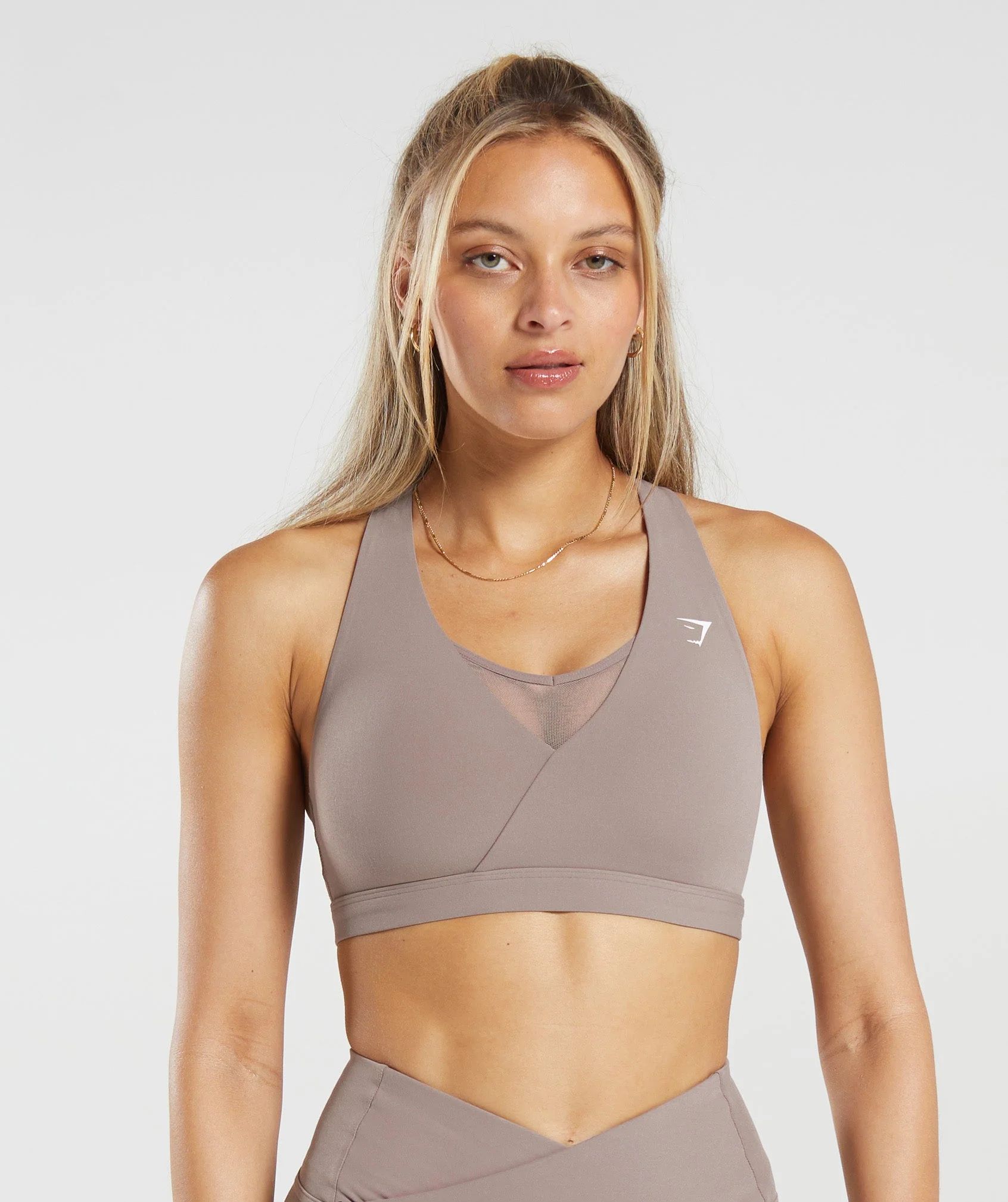 Gymshark Crossover Sports Bra - Washed Mauve | Gymshark US