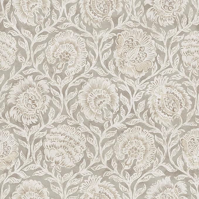 Nabela Noor Home NuWallpaper Aliviya Peppercorn Peel and Stick Wallpaper, NNS6508 | Amazon (US)