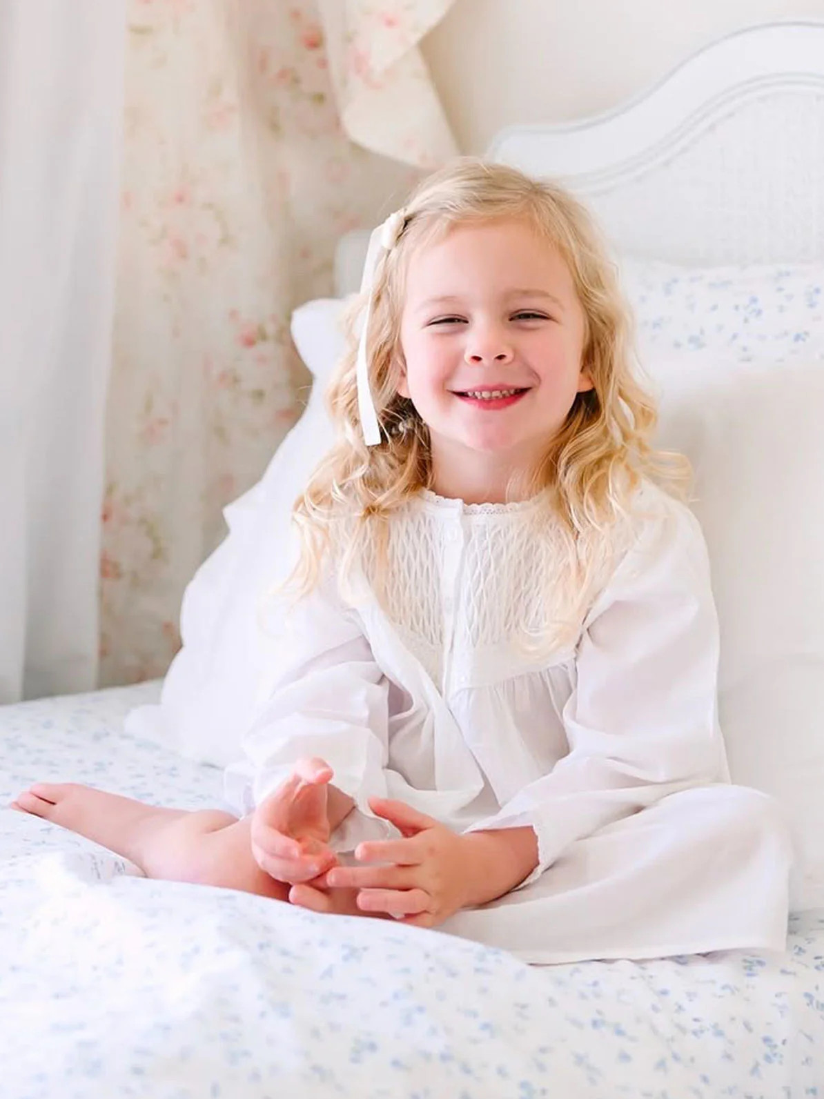 Sophia Cotton Dress - Jacaranda Living Little Girls White Dresses | Jacaranda Living