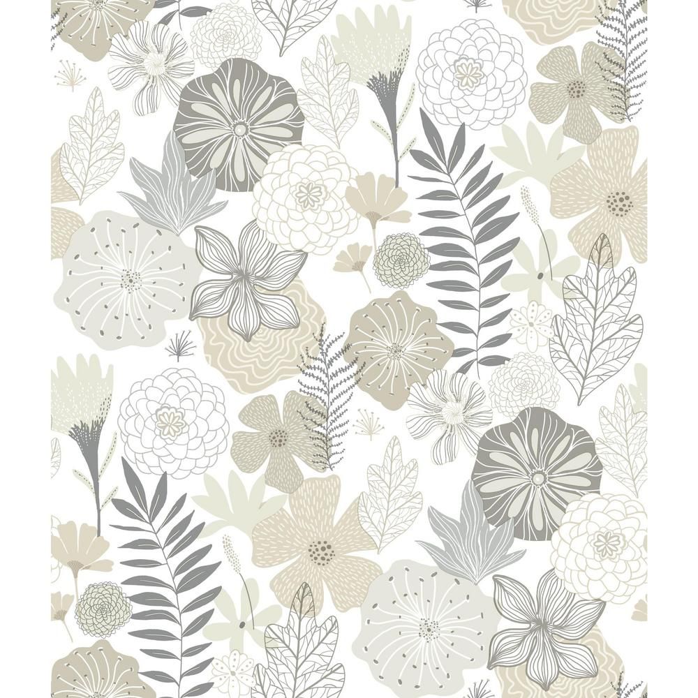 RoomMates 28.18 sq. ft. Perennial Blooms Peel and Stick Wallpaper RMK11326WP - The Home Depot | The Home Depot