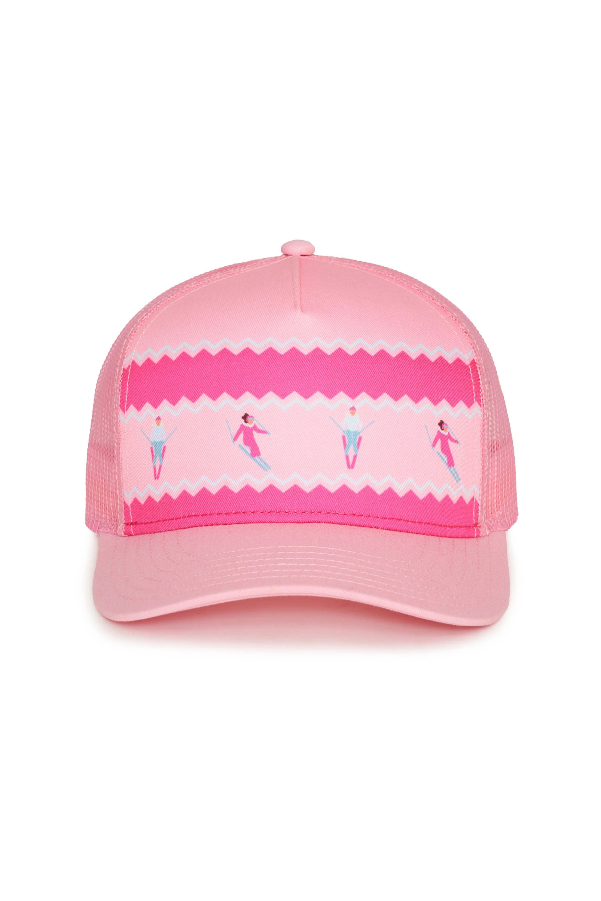 Anthropologie X Beach Riot Trucker Hat Chevron Skiers Pink | Pink Ski Trucker Hat | Beach Riot | Beach Riot