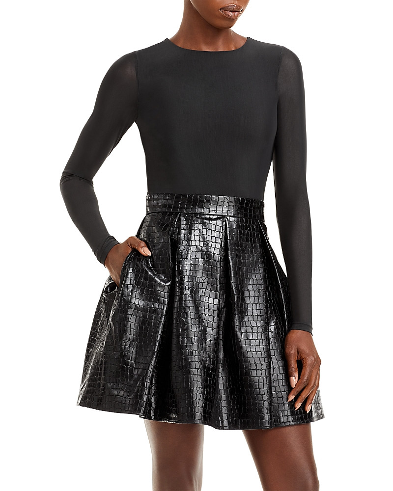 Alice and Olivia Chara Faux Leather Dress | Bloomingdale's (US)