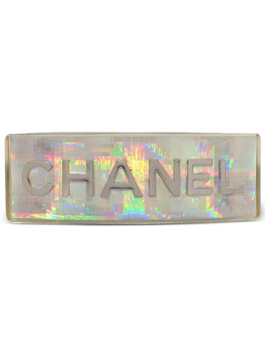 CHANEL Pre-Owned 1997 Holographic Hairpin Barrette | Silver | FARFETCH CA