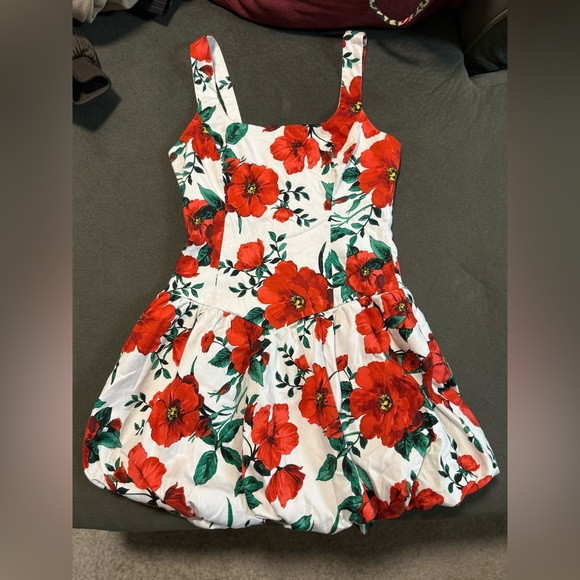 Jessica Simpson Red and Green Floral Dress | Poshmark
