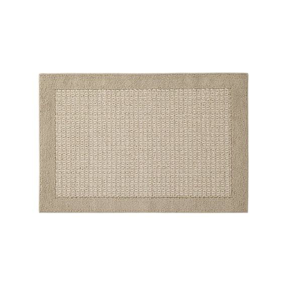 Mainstays Farmhouse Faux Sisal Olefin Beige Border Indoor Entryway Accent Rug, 2'6" x 3'10" | Walmart (US)