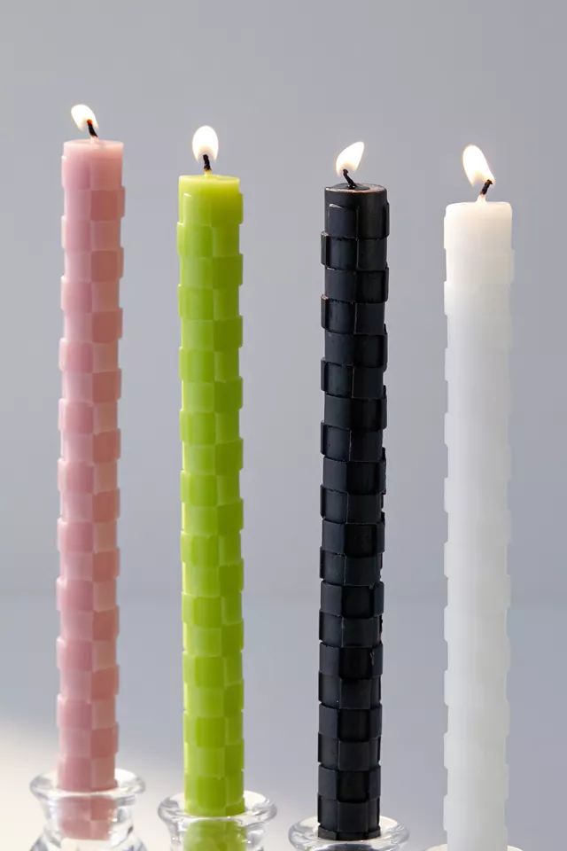 Checkerboard Taper Candle Set | Urban Outfitters (US and RoW)