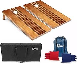 Tailgating Pros Cornhole Boards - 4'x2' Wood Pattern Cornhole Game w/Carrying Case & Set of 8 Cor... | Amazon (US)